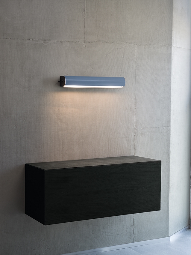 Applique Cylindrique Longue wandlamp, grijs/lichtblauw